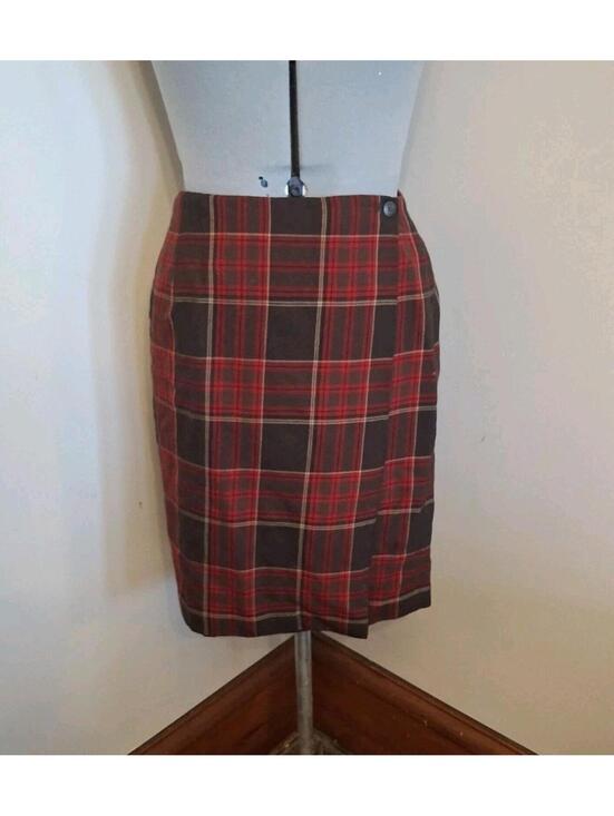 Charter Club Dresses & Skirts - Charter Club Wrap Skirt, Red Plaid Size 12 Lined Wool Skirt Lined No Flaws